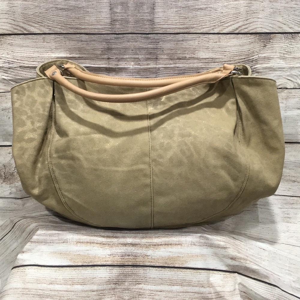 Loft Tan with Leopard print overnight hand bag